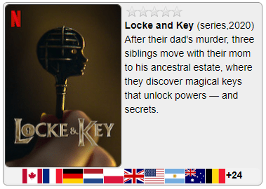 Catalogo mondiale netflix VPN locke and key