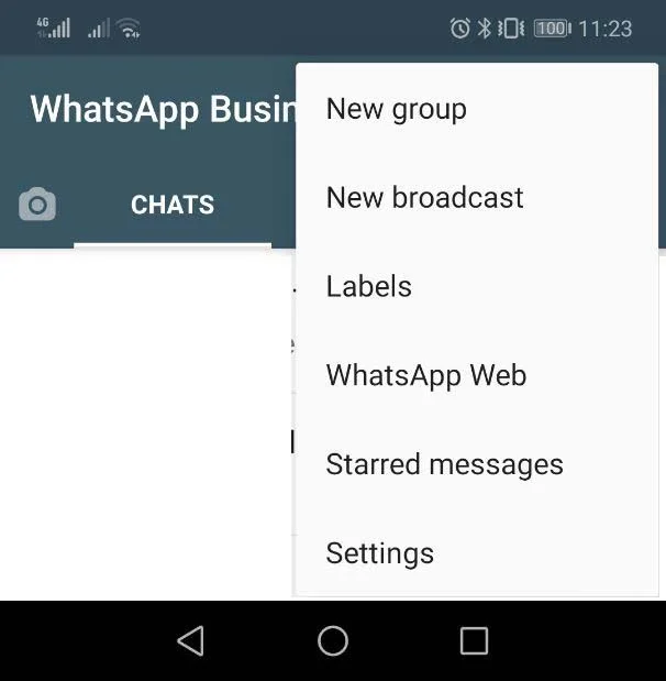Whatsapp Business Dark - 2 Menu