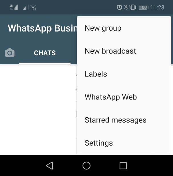 Whatsapp Business Dark - 2 Menu
