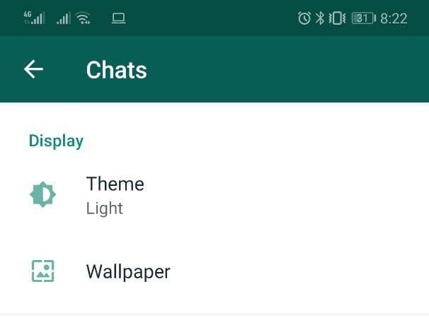 Whatsapp tema scuro - 4 Temi