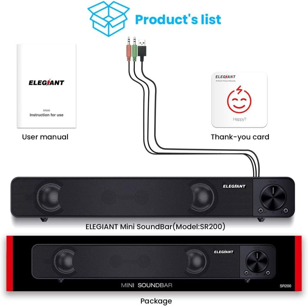 Elegiant SR200 Contenuti Confezione Soundbar