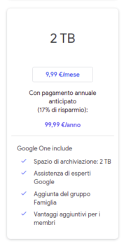 Google One 2 TB